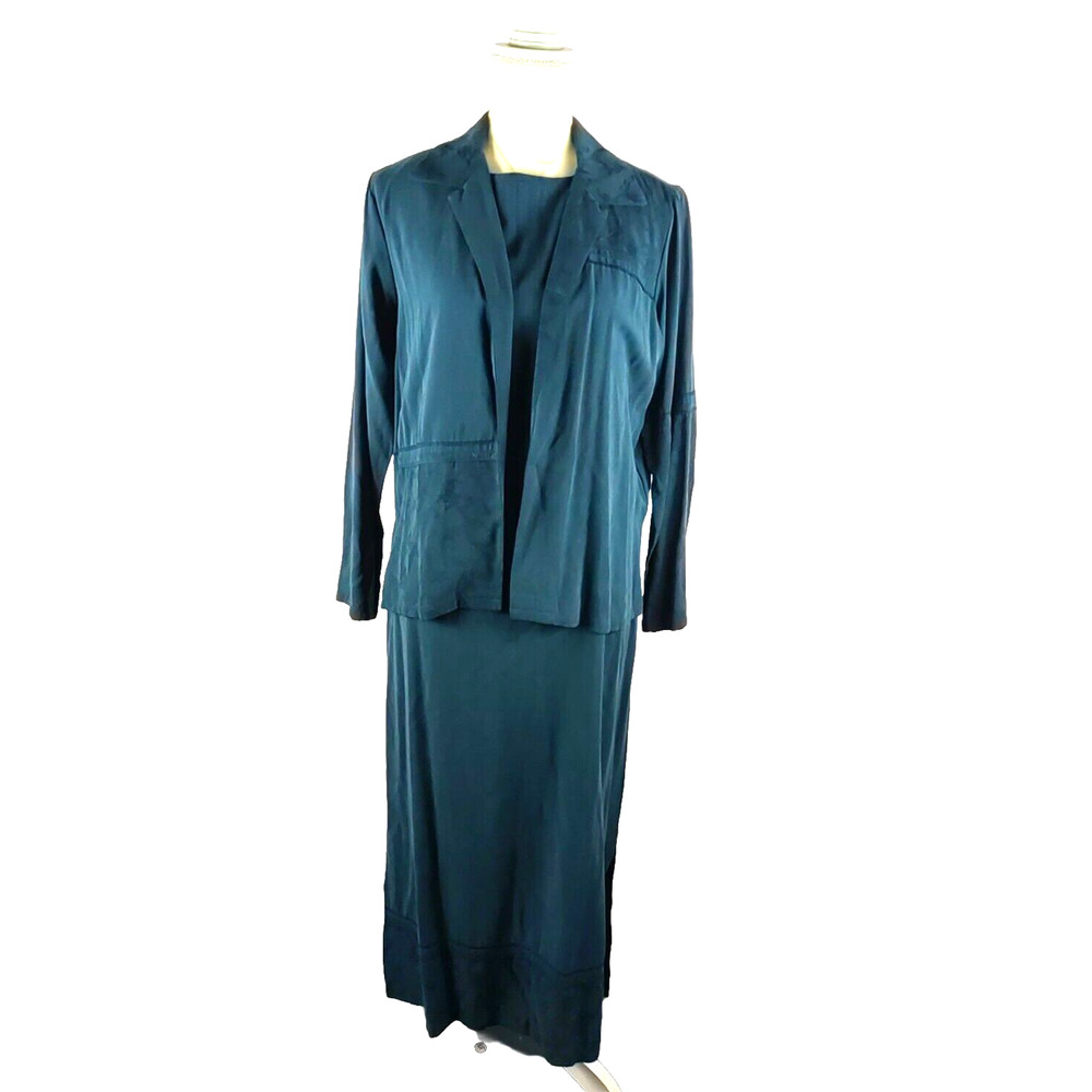 Vintage Coldwater Creek Shirt Dress Size 10 Petite Forest Green